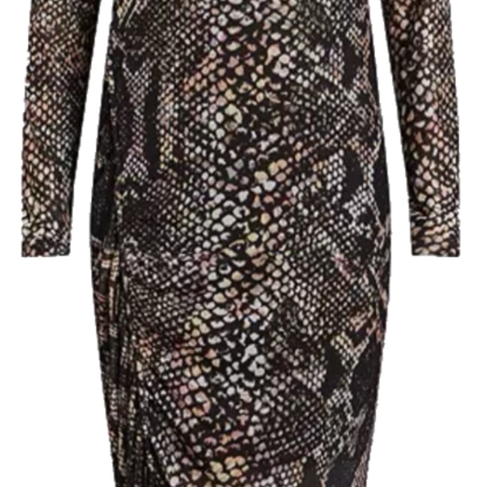 All Saints Black and Cream Midi Dress, size 2